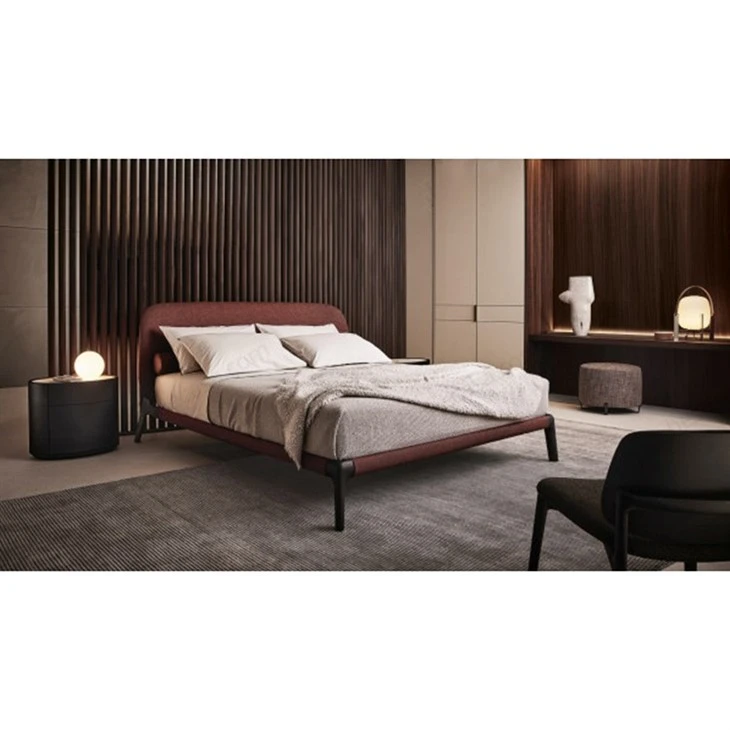 Light Grey Fabric Double Bed